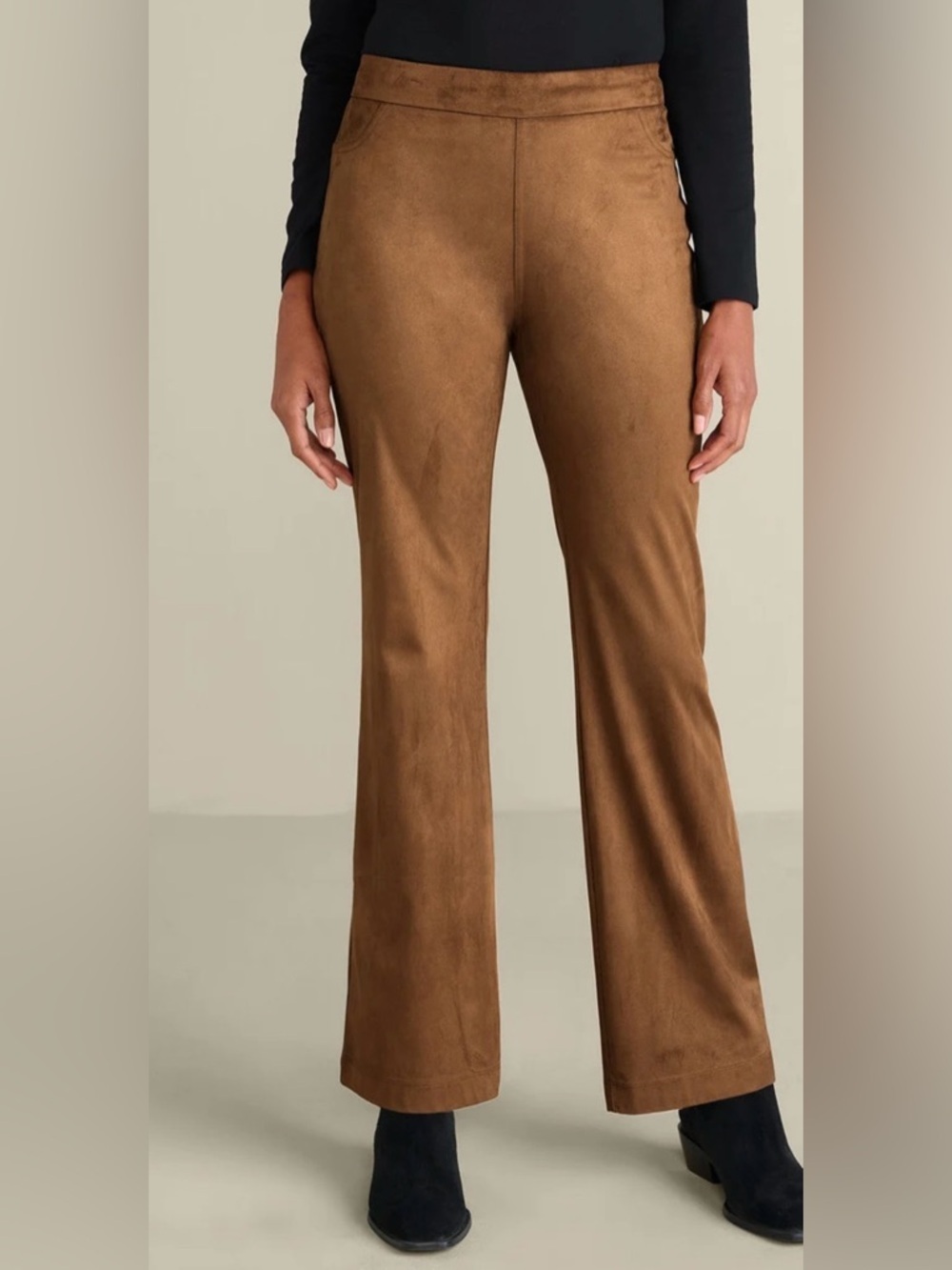 Soft Surroundings Faux Suede Bootcut Pants Sz S